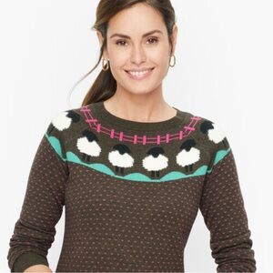 Talbots SHEEP YOKE RAGLAN CREWNECK PULLOVER Size P